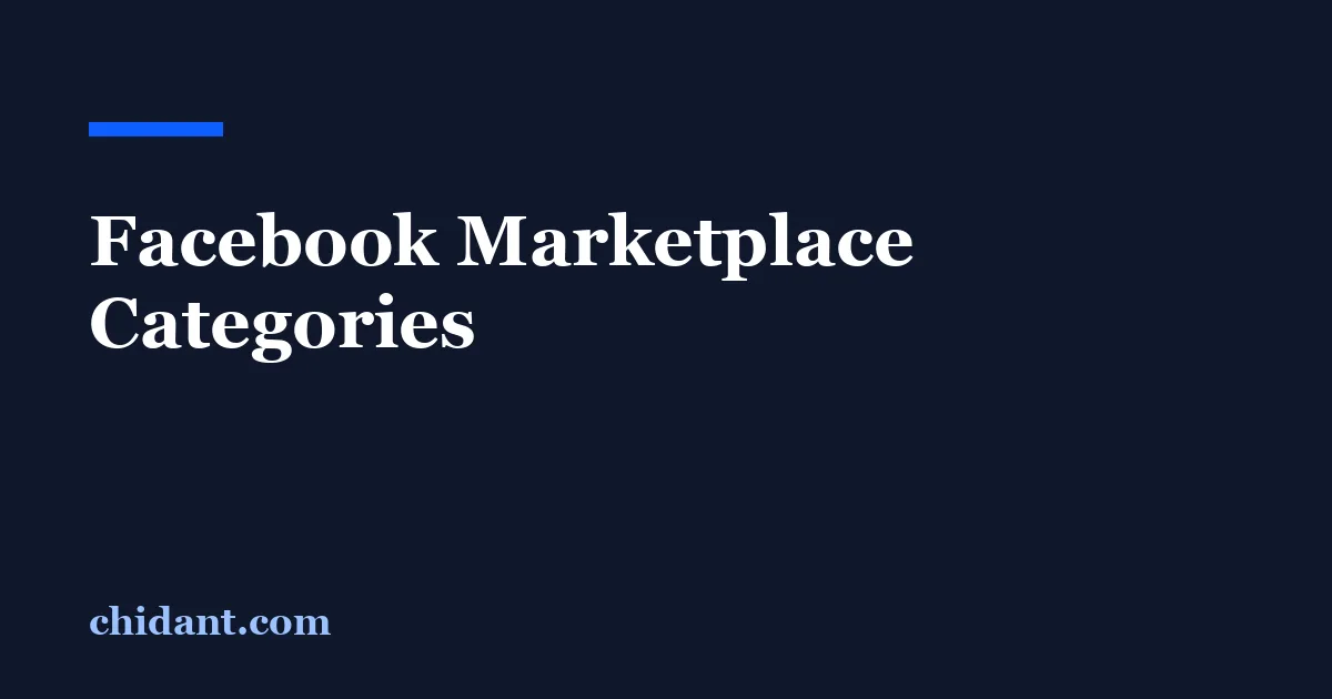 Facebook Marketplace Categories