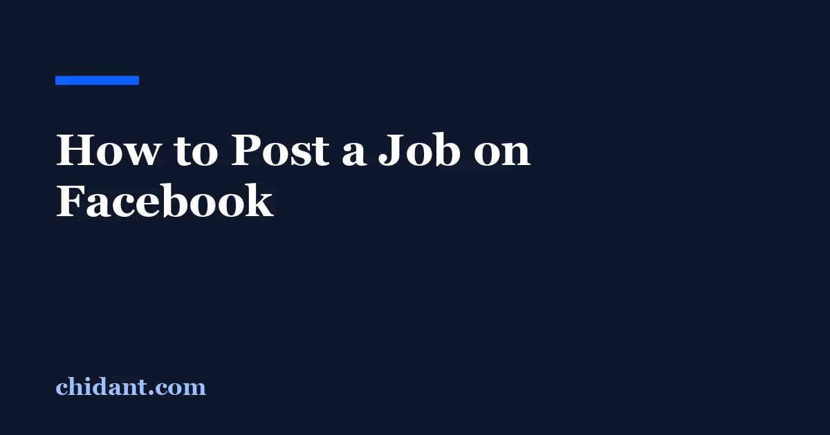 How to Post a Job on Facebook